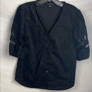Sanctuary small Black Lace Sleeve Women's Top